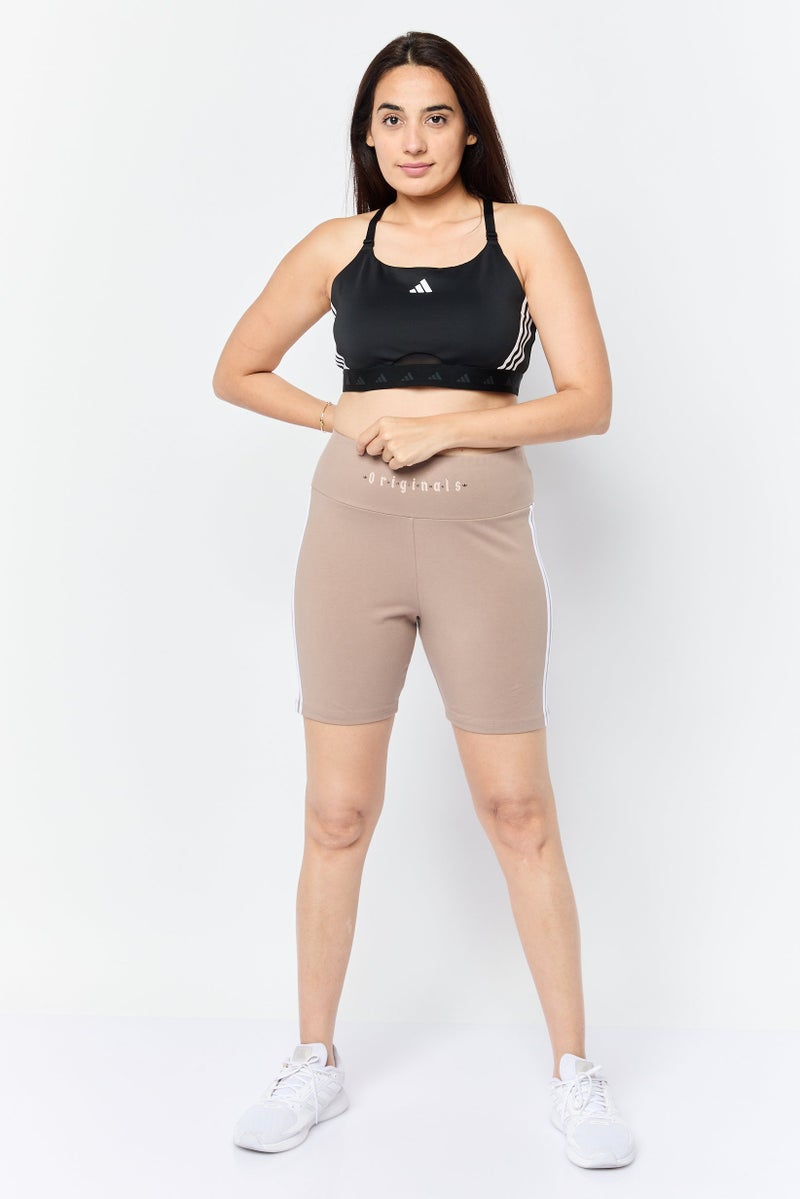 adidas Originals Women Sportswear Fit Pull On Training Shorts, Taupe - Image 2